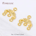 18K Gold Plated Baroque Floral Multi-Loop Jewelry Connectors Jewelry Connector Links P3 18K Gold Plated 10 pieces