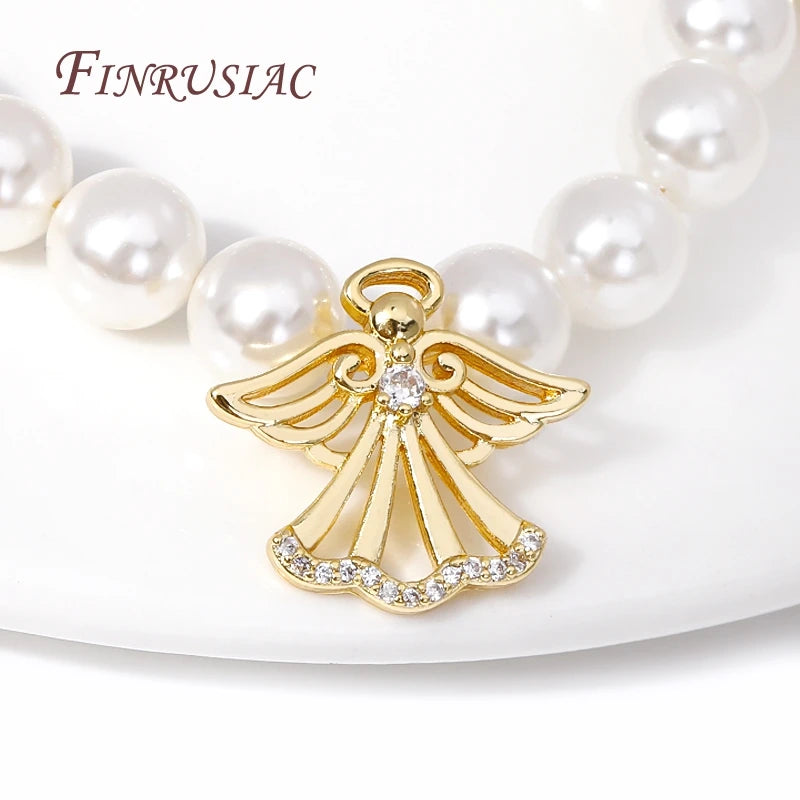 18K Gold Plated Angel Charm Pendant with Zircon | DIY Jewelry DIY Jewelry Charm P3