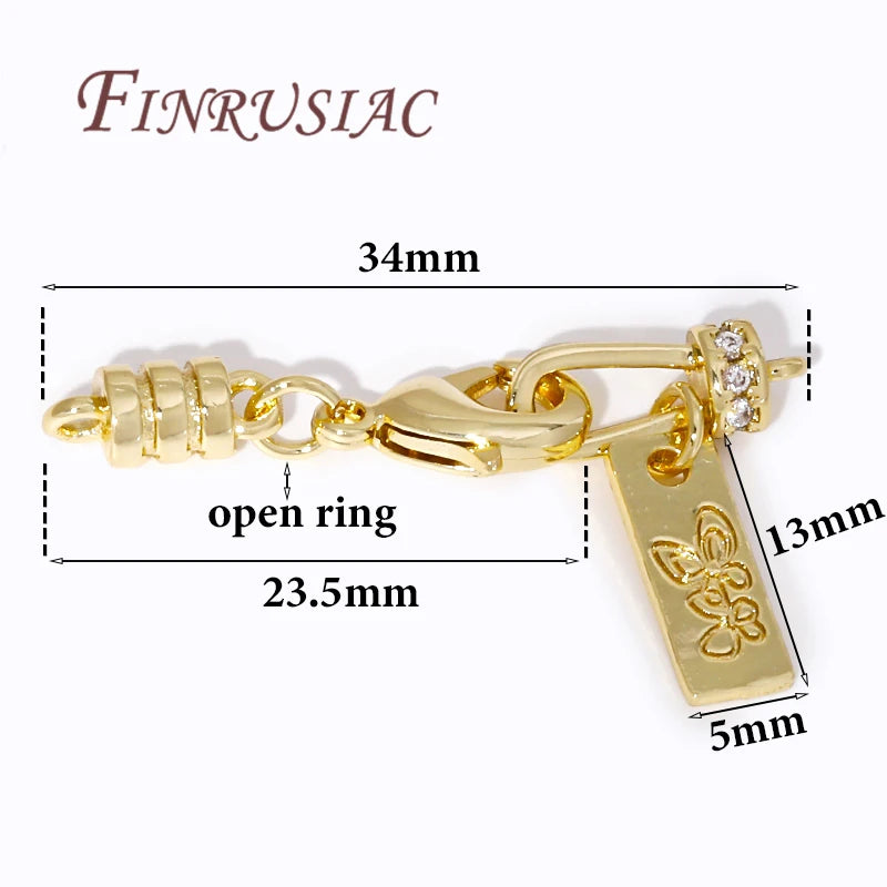 18K Gold Plated Brass Lobster Clasp End Connectors – DIY Jewelry Jewelry Findings P3 18K Gold Plated 2 Pieces