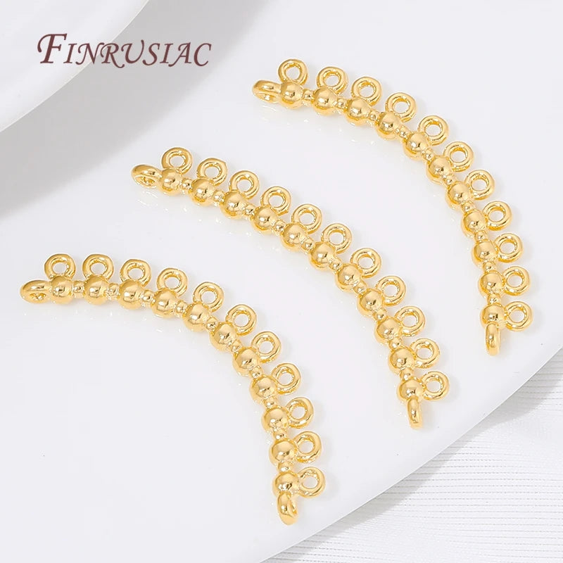 18K Gold Plated Multi-Loop Curved Connector | DIY Earring Findings Earring Findings P3