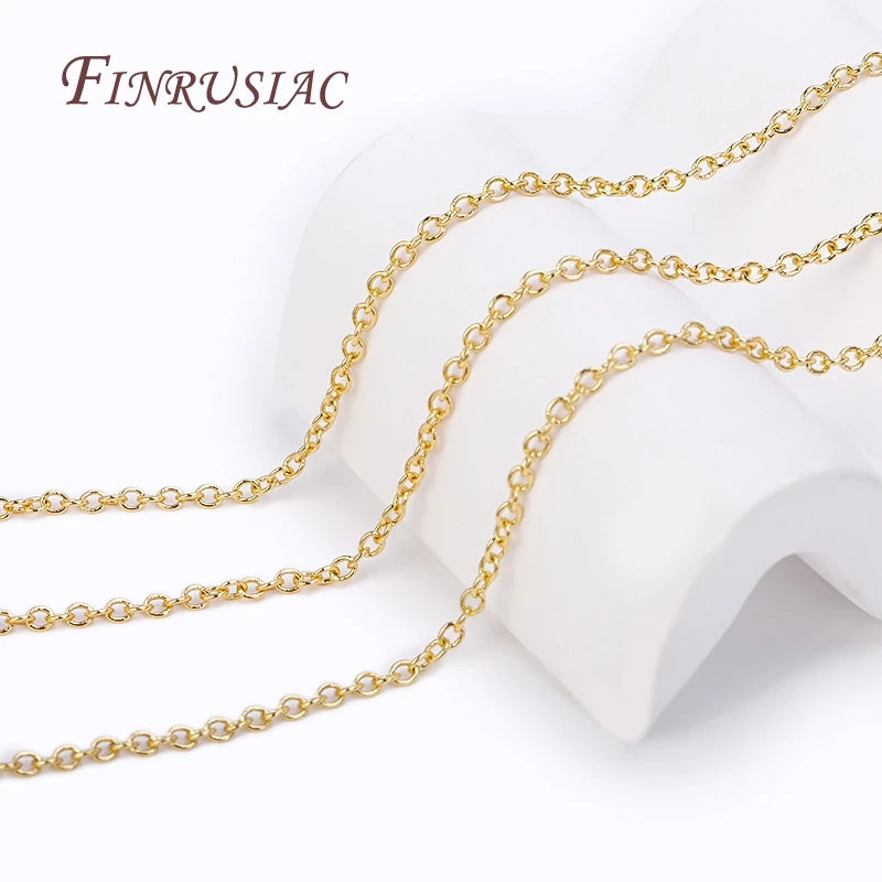 18K Gold Plated 3mm Thin Chain – DIY Necklace & Bracelet Spool Jewelry Chain Findings P3
