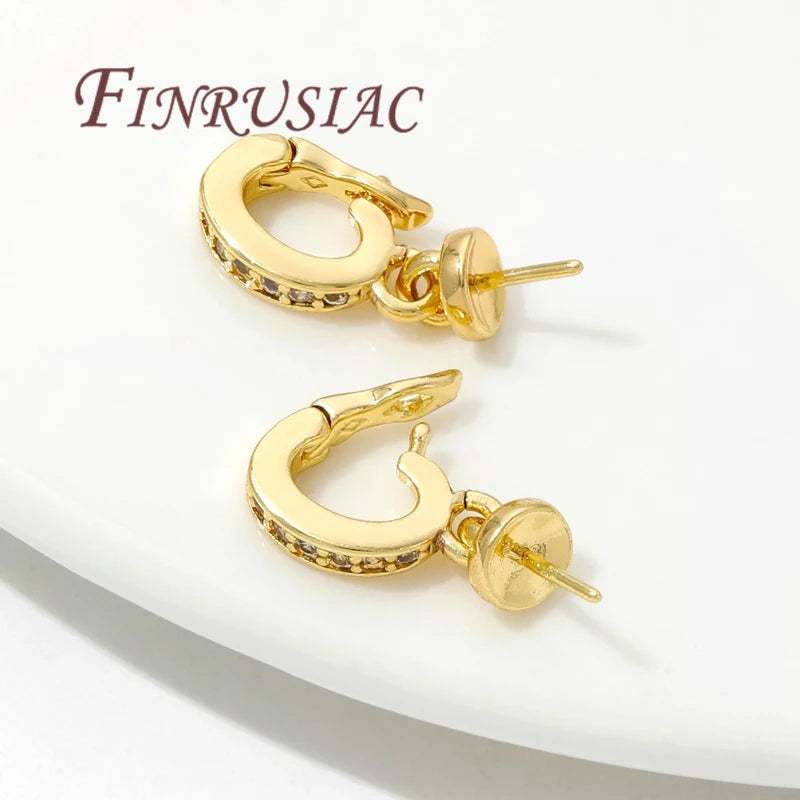 18K Gold Plated Pearl Pendant Mounting Charms & Connectors Jewelry Findings P3
