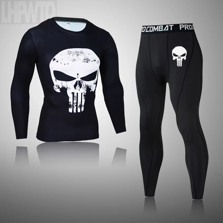 Men's Thermal Compression Base Layer 3-Piece Set | Winter Gym Thermal Base Layer Set P3 2-piece set S