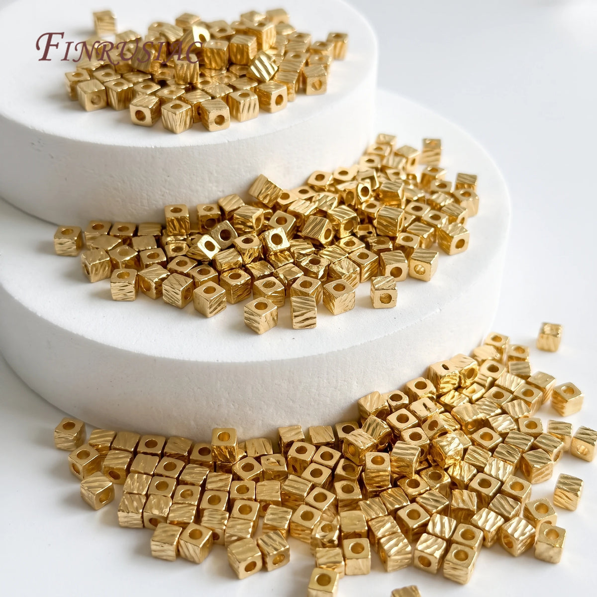18K Gold Plated Cube Spacer Beads – DIY Jewelry Making Jewelry Spacer Beads P3