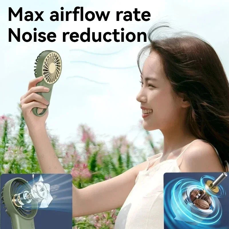 Cute Cartoon Mini Fan – USB-C Rechargeable Handheld Desk Fan Portable Mini Fan P3