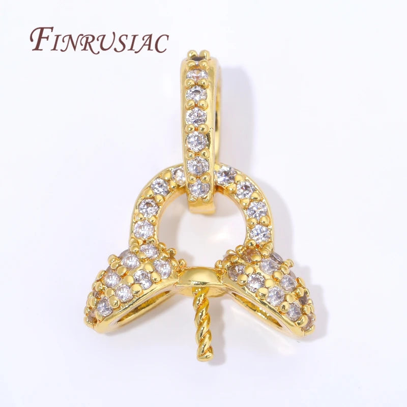 18K Gold Plated Bail Clasps – Pearl Pendant Holder Necklace Findings Jewelry Making Findings P3
