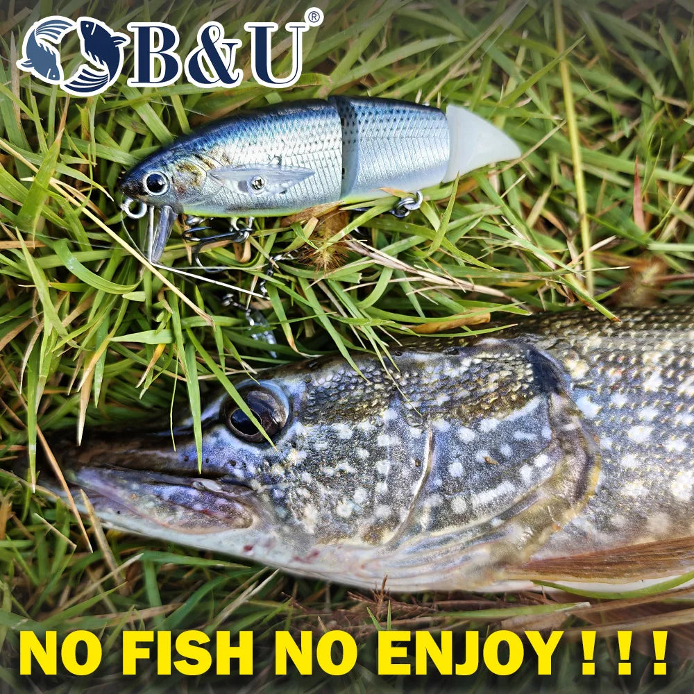 B&U 10cm Jointed Glide Swimbait – S-Curve Hard Lure Bass Pike Jointed Swimbait Lure P3