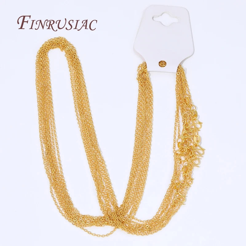 18K Gold Plated O Link Chain Necklace 45cm | DIY Jewelry 2/4/6pc Gold Chain Necklace P3