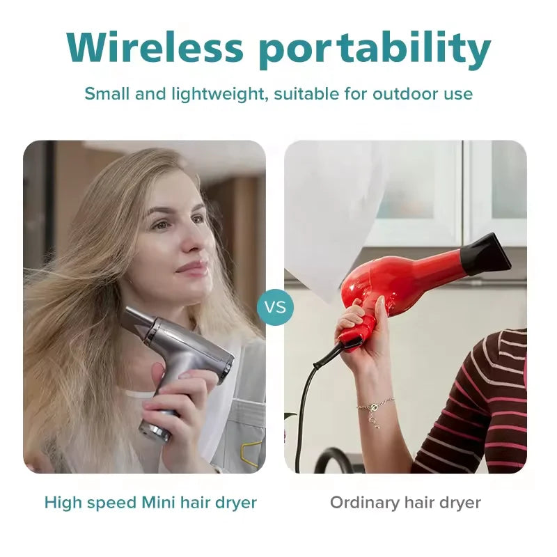 Wireless Cordless Hair Dryer – 110K RPM Negative Ion USB Blower Cordless Hair Dryer P3