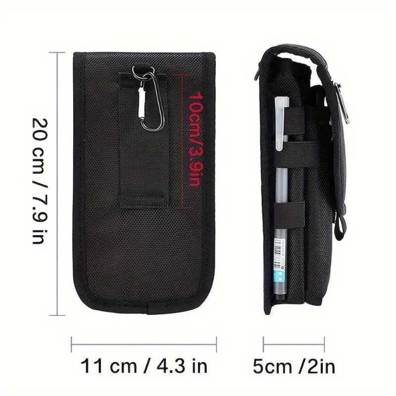 Men's 6.3" Oxford Fabric Belt Phone Pouch | iPhone Holster Phone Belt Pouch P3