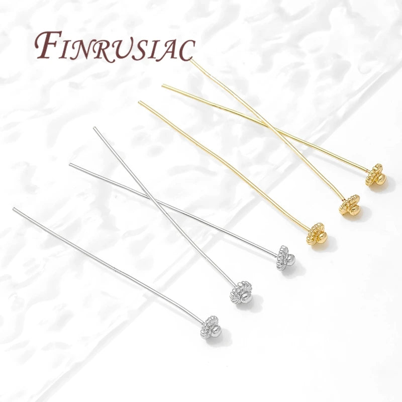 18K Gold-Plated Brass Flower Pins – DIY Earring Findings 10/20pc Jewelry Making Findings P3