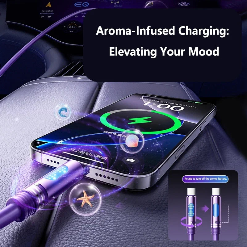 100W USB-C Fast Charging Cable – Ambient Light & Aromatherapy USB-C Charging Cable P3