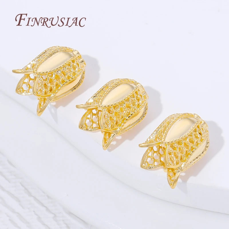18K Gold Plated Filigree Tulip Bead Caps – DIY Jewelry Findings Jewelry Bead Caps P3
