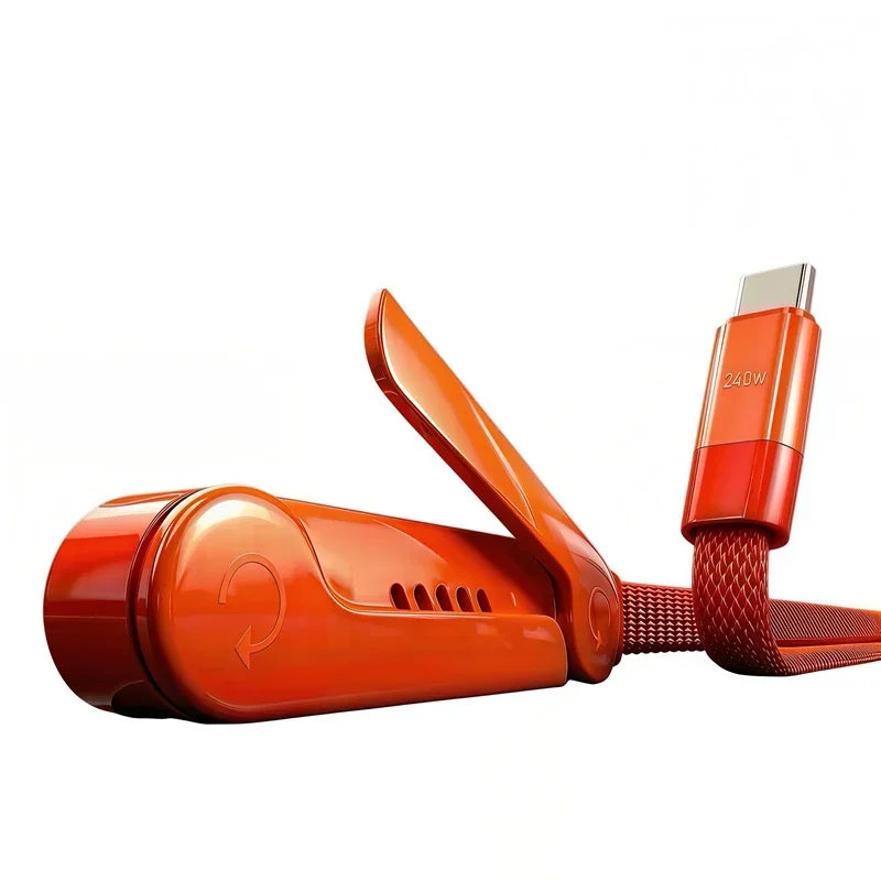 240W USB-C Foldable Charging Cable with Built-In Phone Stand USB-C Charging Cable P3