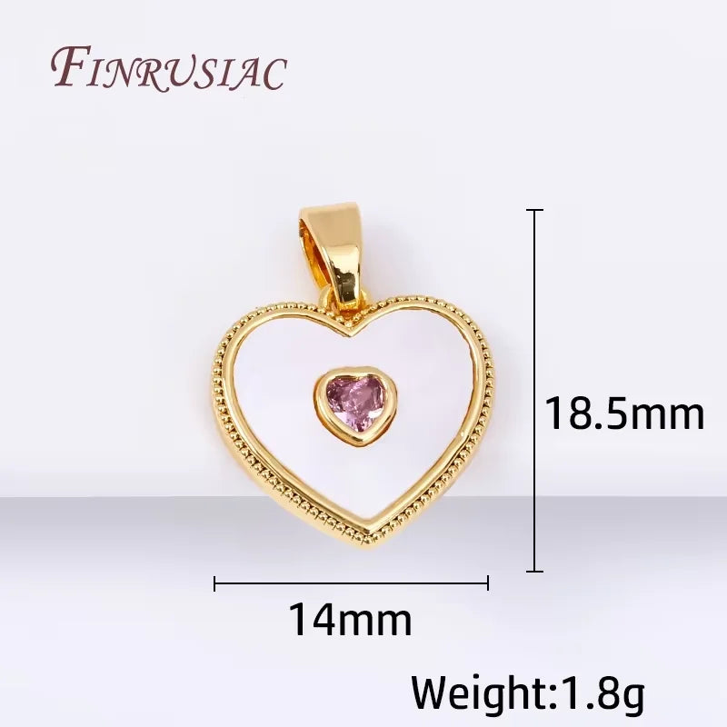18K Gold Plated Brass Heart Pendant | Shell DIY Jewelry Charm Jewelry Pendant Charm P3 18K Real Gold Plated 1 Piece