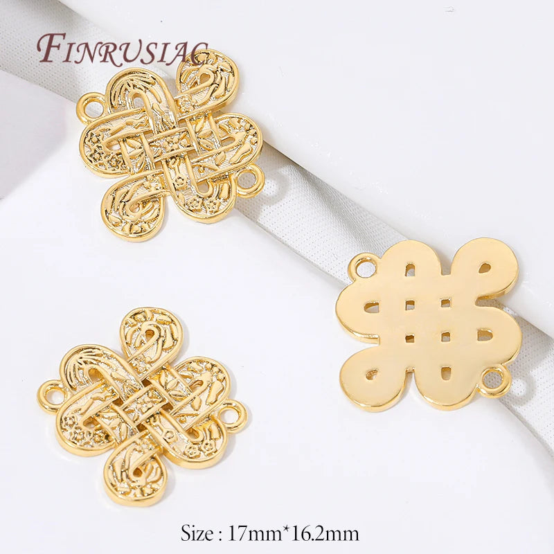 18K Gold Plated Chinese Knot 2-Hole Connector | DIY Jewelry Findings Jewelry Connector Finding P3 18K Gold Plated 2 pieces