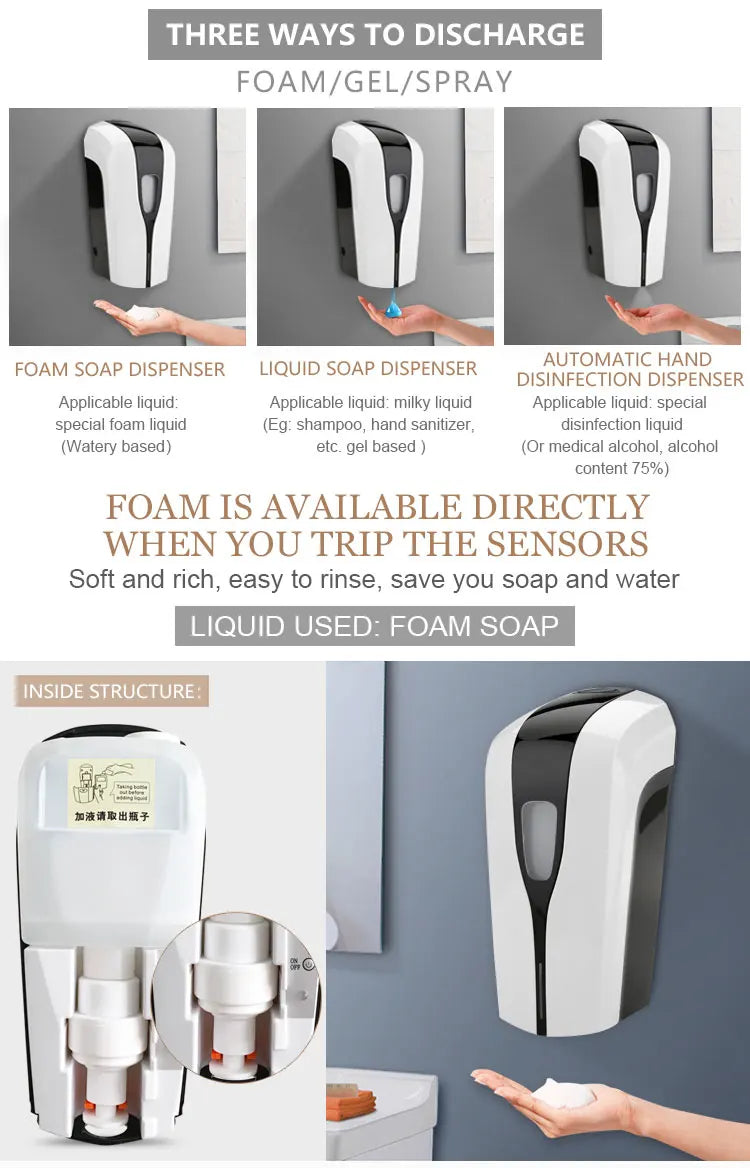 1000ml Automatic Touchless Soap Dispenser – Wall Mount Infrared Automatic Soap Dispenser P3