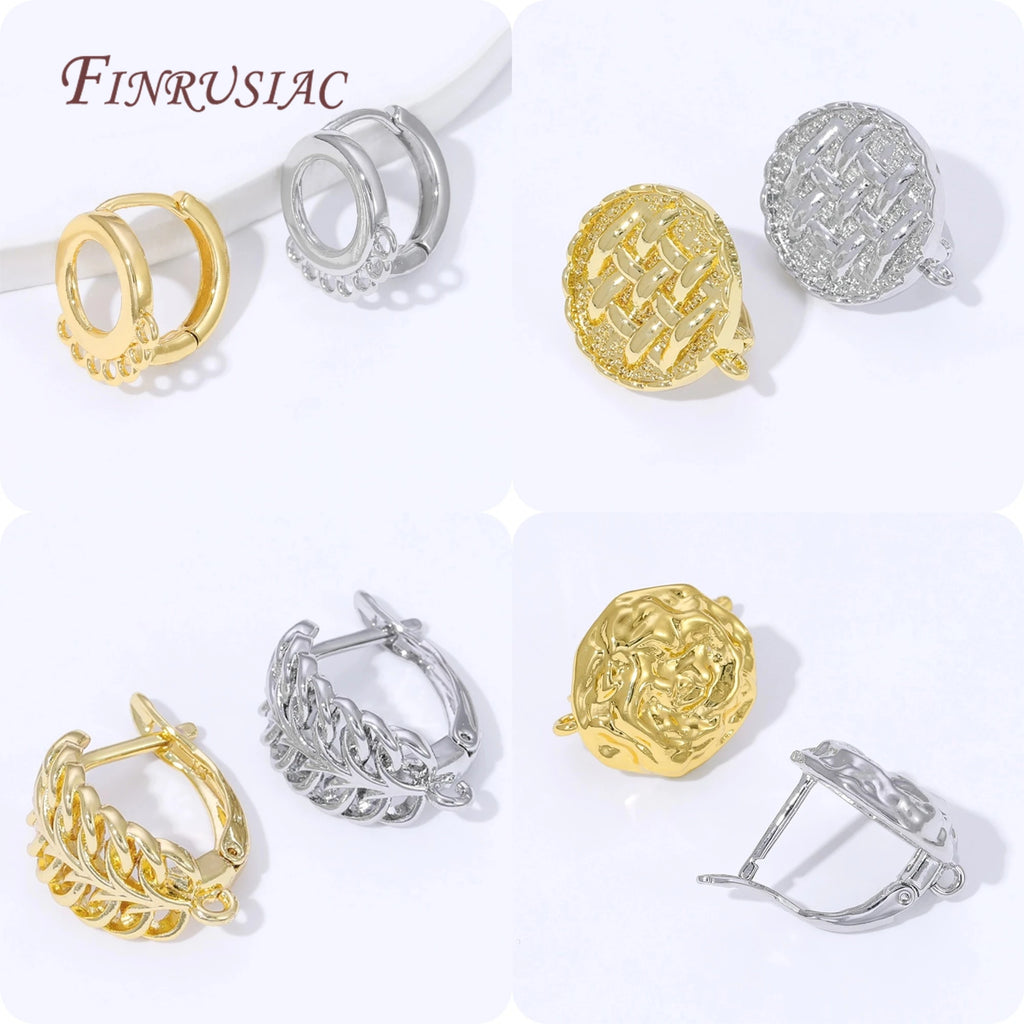 18K Gold Plated Leverback Earring Hooks – 4 Textured Styles Earring Hooks Findings P3