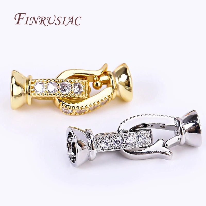 18K Gold Plated Zircon Necklace Clasp – DIY Jewelry Findings Jewelry Clasp Findings P3