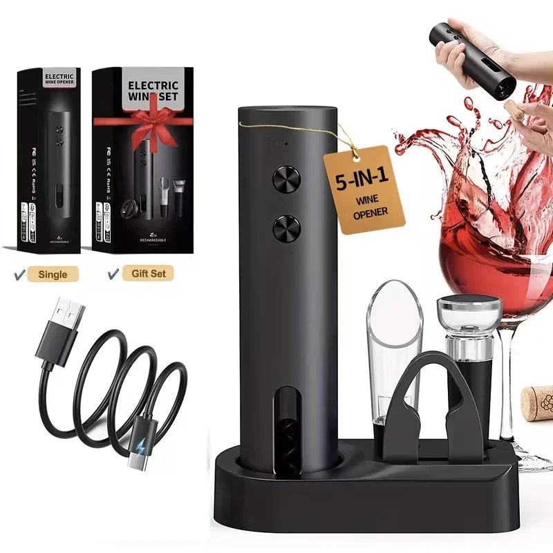 CLITON Rechargeable Electric Wine Opener Set with Foil Cutter Electric Wine Opener P3