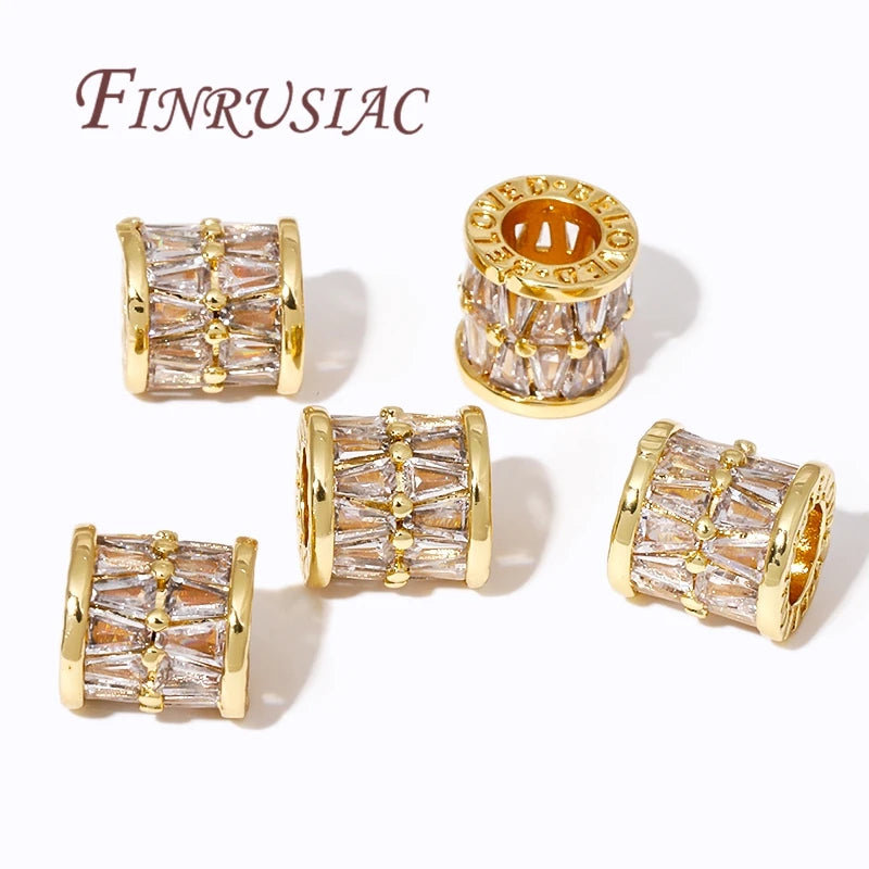 18K Gold Plated Zircon Crystal Spacer Beads – DIY Jewelry Jewelry Spacer Beads P3