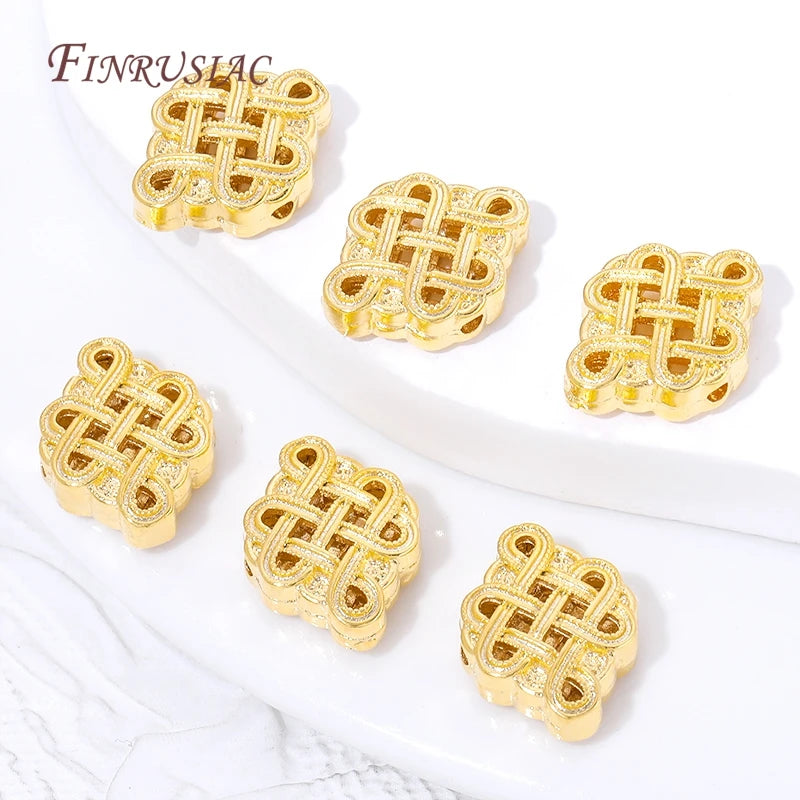 18K Gold Plated Chinese Knot Spacer Beads | DIY Jewelry Charms Jewelry Spacer Beads P3