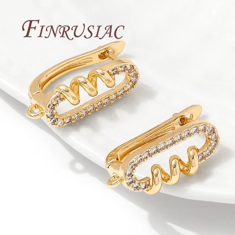 18K Gold Plated CZ Huggie Hoop Earring Findings – DIY Hoops Huggie Hoop Earrings P3