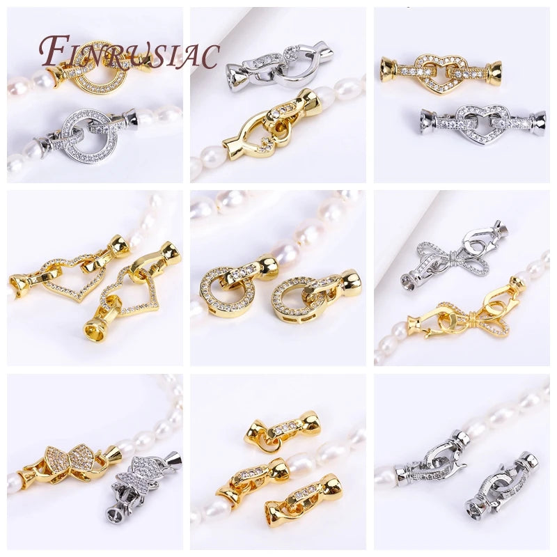 18K Gold Plated Bracelet Clasps – Zircon DIY Jewelry Connectors Jewelry Clasps P3