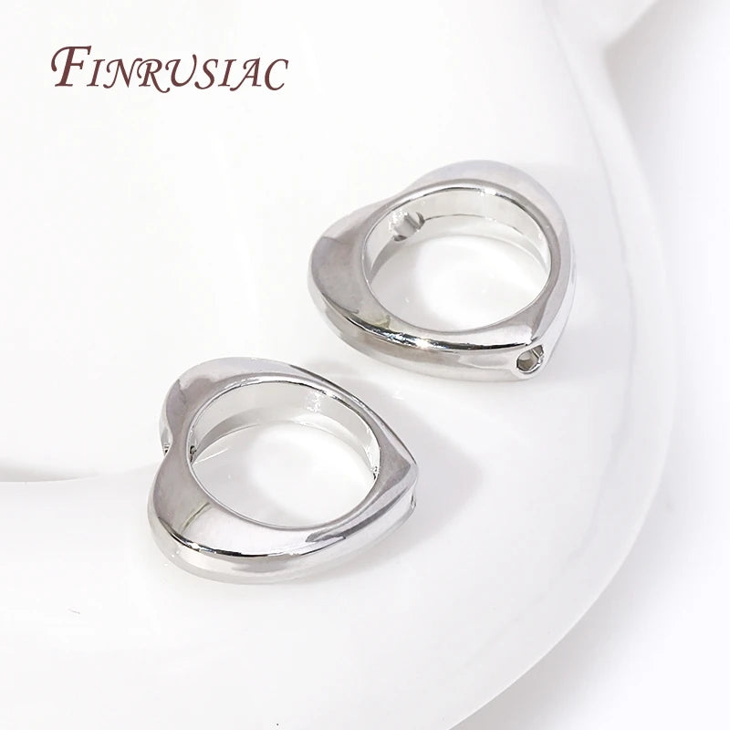 Silver Plated Heart Bead Frame Connectors – DIY Jewelry 10/20pc Jewelry Findings P3