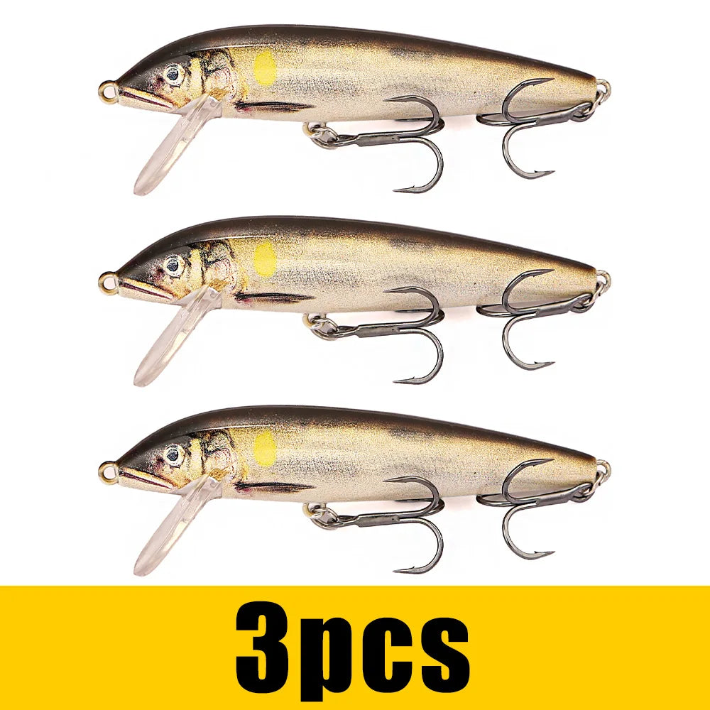 B&U Sinking Minnow Lure Set – Trout Pike Jerkbait 3/4 Pcs Fishing Lure Set P3 brown 3pcs 8.1cm-13.9g