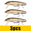 B&U Sinking Minnow Lure Set – Trout Pike Jerkbait 3/4 Pcs Fishing Lure Set P3 brown 3pcs 8.1cm-13.9g