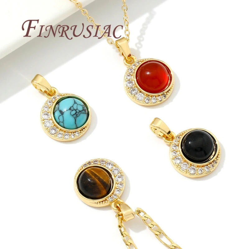 18K Gold Plated Brass Zircon Charm Pendants | DIY Jewelry Jewelry Charm Pendant P3