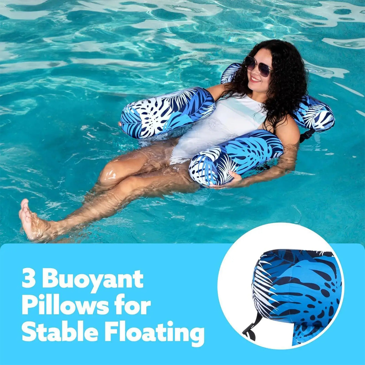 Inflatable Pool Float Lounger Chair – Leakproof PVC Hammock Pool Float Lounger P3