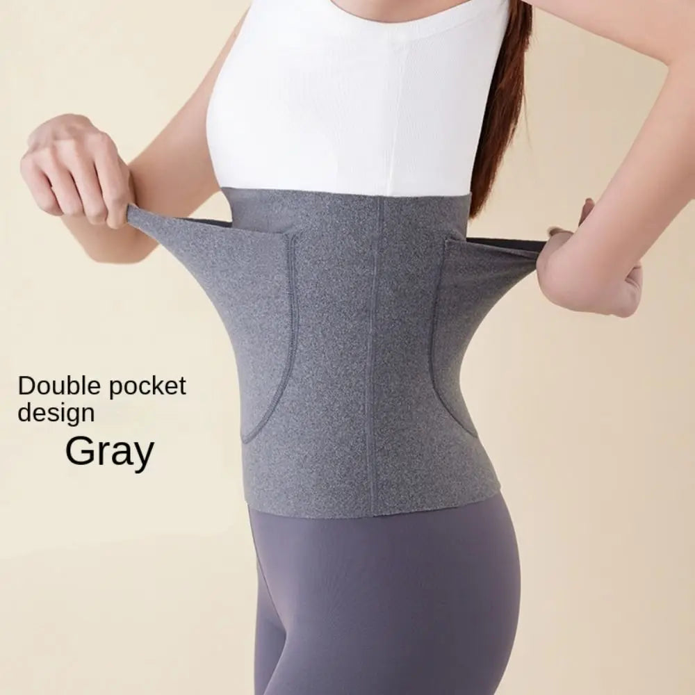 Women's Thermal Waist Belt – Double Pocket Belly Warmer Shaper Thermal Waist Shaper P3 grey 2XL