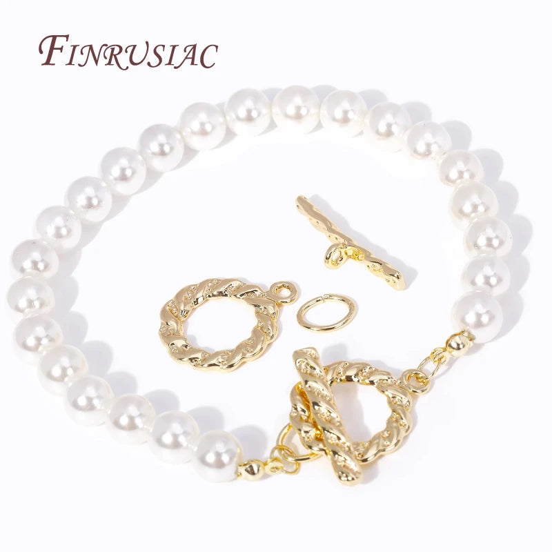 18K Gold Plated Brass Twist Round Toggle Clasp for DIY Jewelry Jewelry Toggle Clasp P3