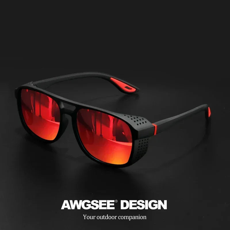UV400 Sports Sunglasses – Anti-Glare Windproof Unisex Eyewear Sports Sunglasses P3 C4 Red