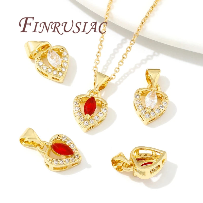 18K Gold Plated Zircon Charms – Sun Heart Star Pendants DIY Jewelry Charms Pendants P3