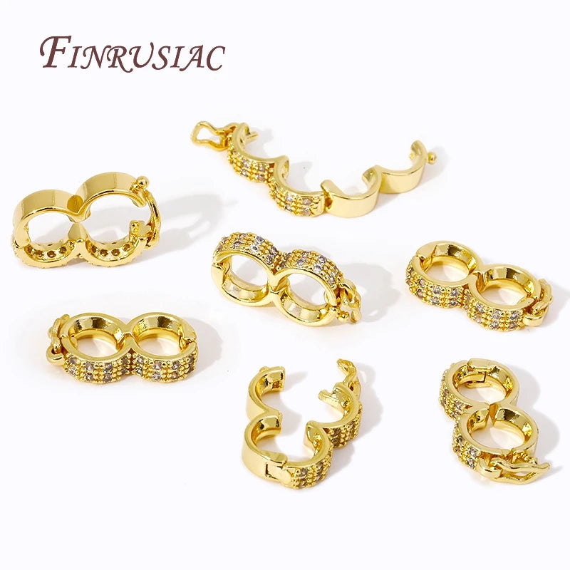 18K Gold Plated Pearl Enhancer Clasp – Zircon Necklace Shortener Jewelry Clasp Connector P3