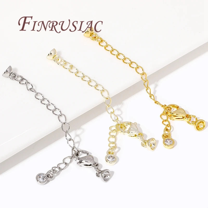 18K Gold Plated Extension Tail Chains with Lobster Clasps – DIY Jewelry Chain Findings P3