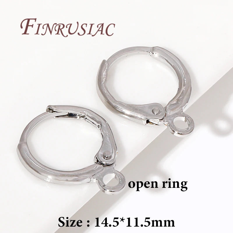 18K Gold Plated Brass Earring Hooks – DIY Jewelry Findings Earring Findings P3 Rhodium Plated 10 pairs