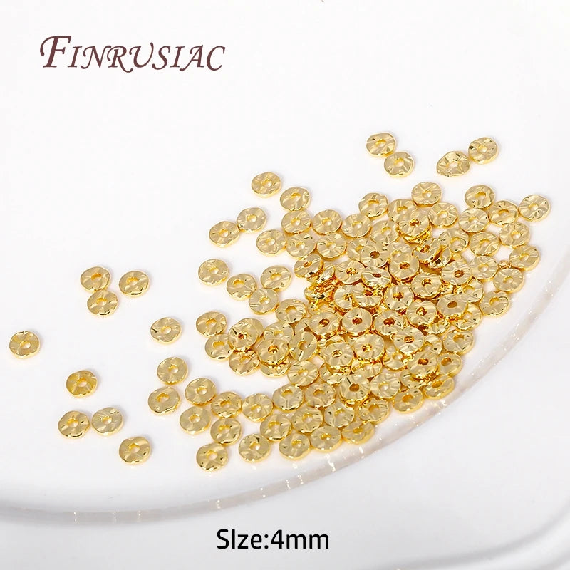 18K Gold Plated Wave Flat Spacer Beads 4/6/8mm | DIY Jewelry Jewelry Spacer Beads P3 18K Gold Plated-4MM 30 Pieces