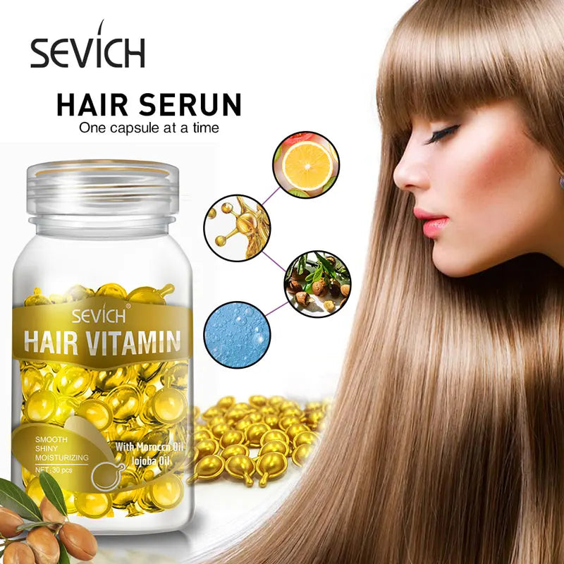 Sevich Hair Vitamin Capsules – Keratin & Moroccan Oil Serum Hair Treatment Capsules P3