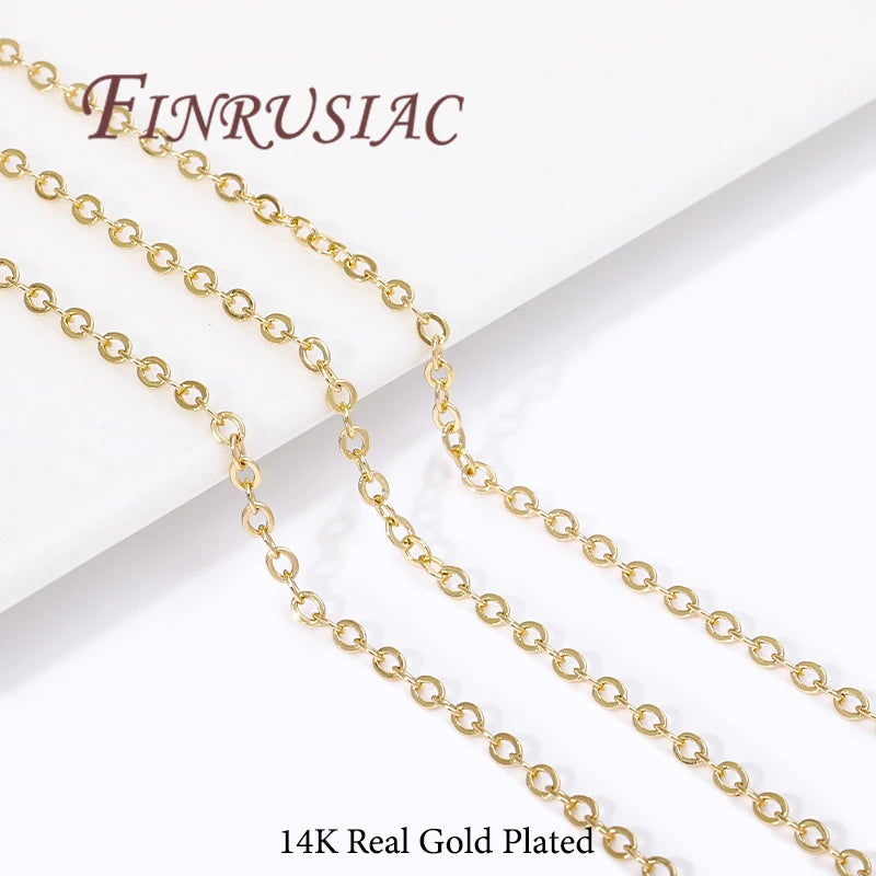 18K Gold Plated O Shape Chain 1.2mm–2mm | DIY Necklace Bulk DIY Jewelry Chain P3 14K Real Gold Plated 1.2mm-1 meter