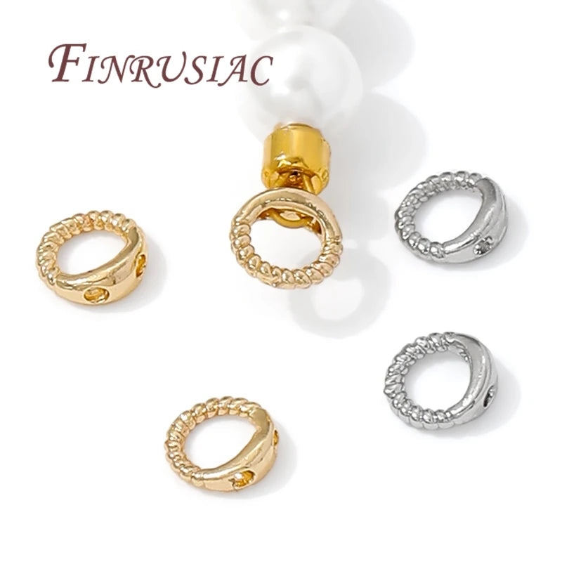 18K Gold Plated Brass 2-Hole Bracelet End Connectors DIY Jewelry End Connectors P3