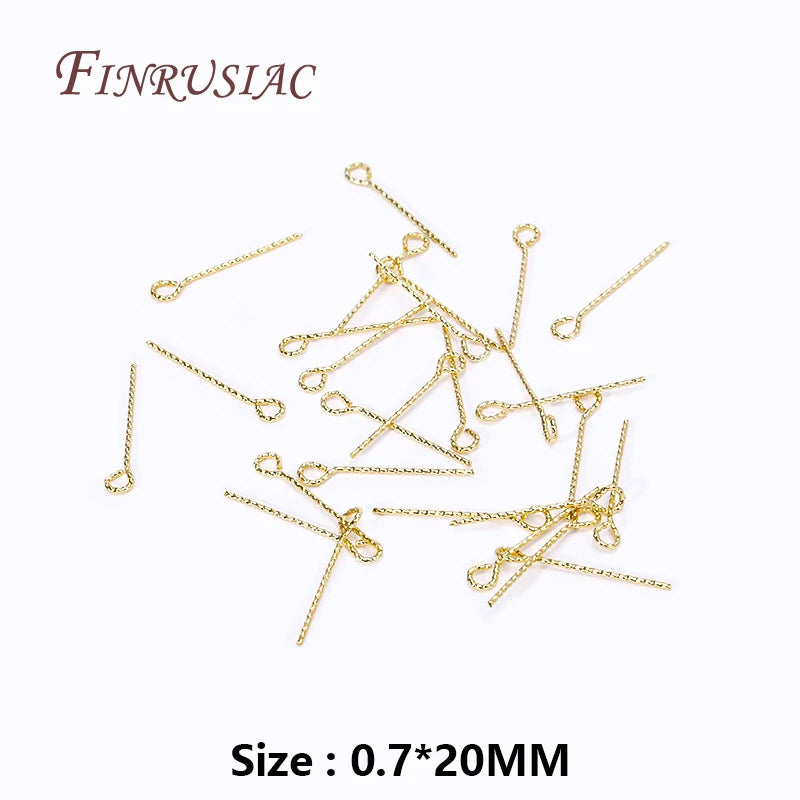 50Pcs 18K Gold Plated Brass Eye Pins – DIY Jewelry Making Jewelry Findings Pins P3 18K Real Gold Plated 50Pcs