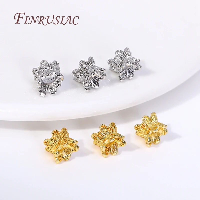 18K Gold Plated Brass Flower Spacer Bead Caps | DIY Jewelry Jewelry Spacer Beads P3