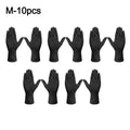 10-Pack Heavy Duty 8mil Nitrile Gloves – Diamond Grip Latex-Free Disposable Safety Gloves P3 Black M-10PCS