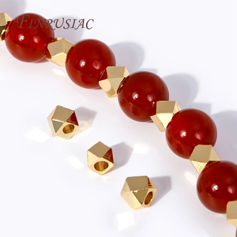 18K Gold Plated Geometric Faceted Spacer Beads | DIY Jewelry Jewelry Spacer Beads P3