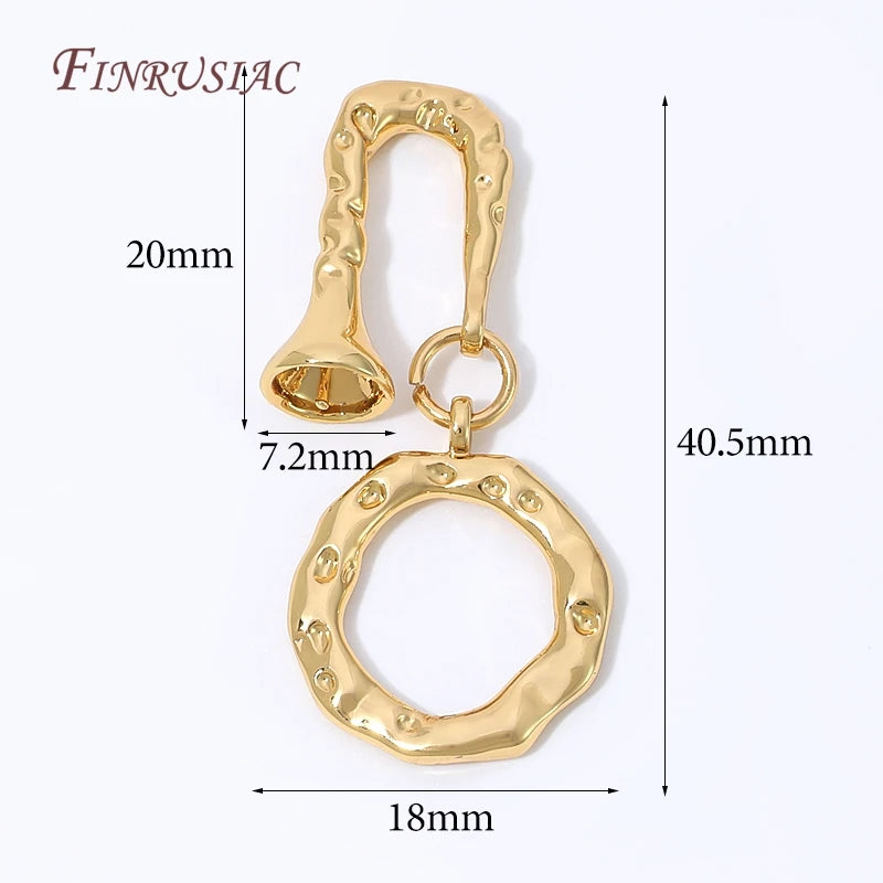 18K Gold Plated Hammered OT Toggle Clasp – DIY Jewelry Finding Jewelry Toggle Clasp P3 18K Gold Plated 2 pieces