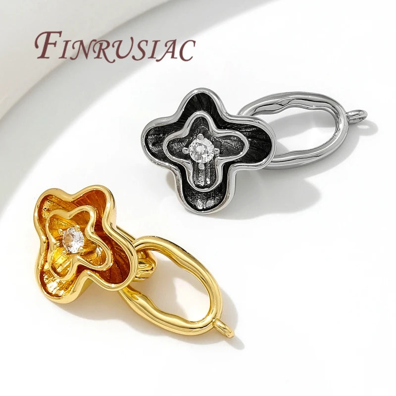 18K Gold Plated Flower Clasp Locks for Bracelets & DIY Jewelry Jewelry Clasp Findings P3
